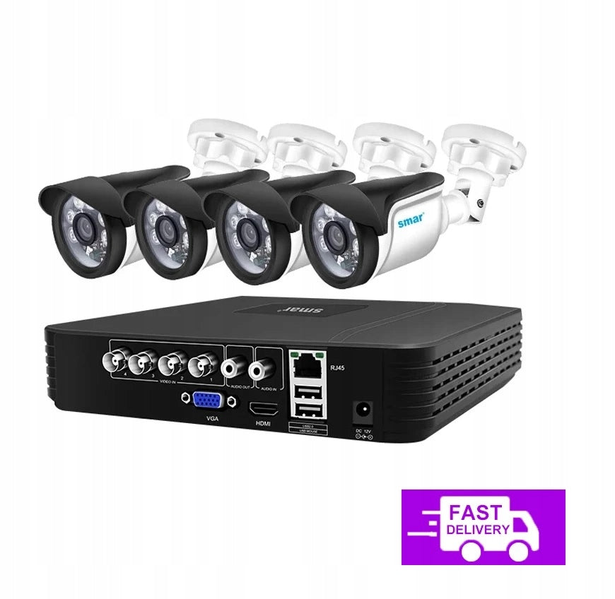 SET OF 4 SUPER HD 5MPX MONITORING CAMERAS