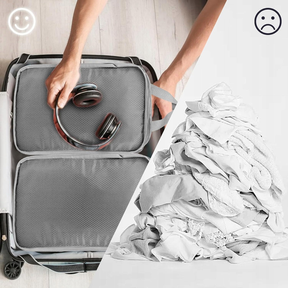 SET OF 4 TRAVEL COMPRESSION BAGS ORGANIZERS WATERPROOF CASE Packaging status original