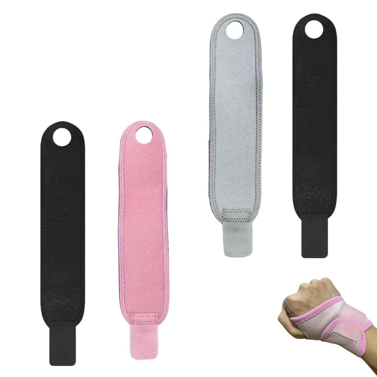 SET OF 4 WRIST BANDS ADJUSTABLE THUMB HOLE FOR SPORTS