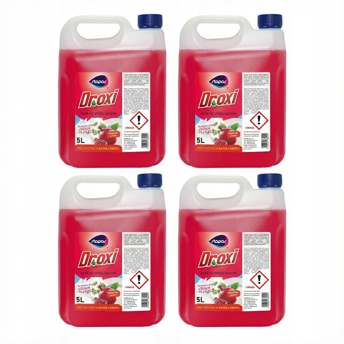 SET OF 4 X DISHWASHING LIQUID STAPAR POMEGRANATE 5 L Packaging status original