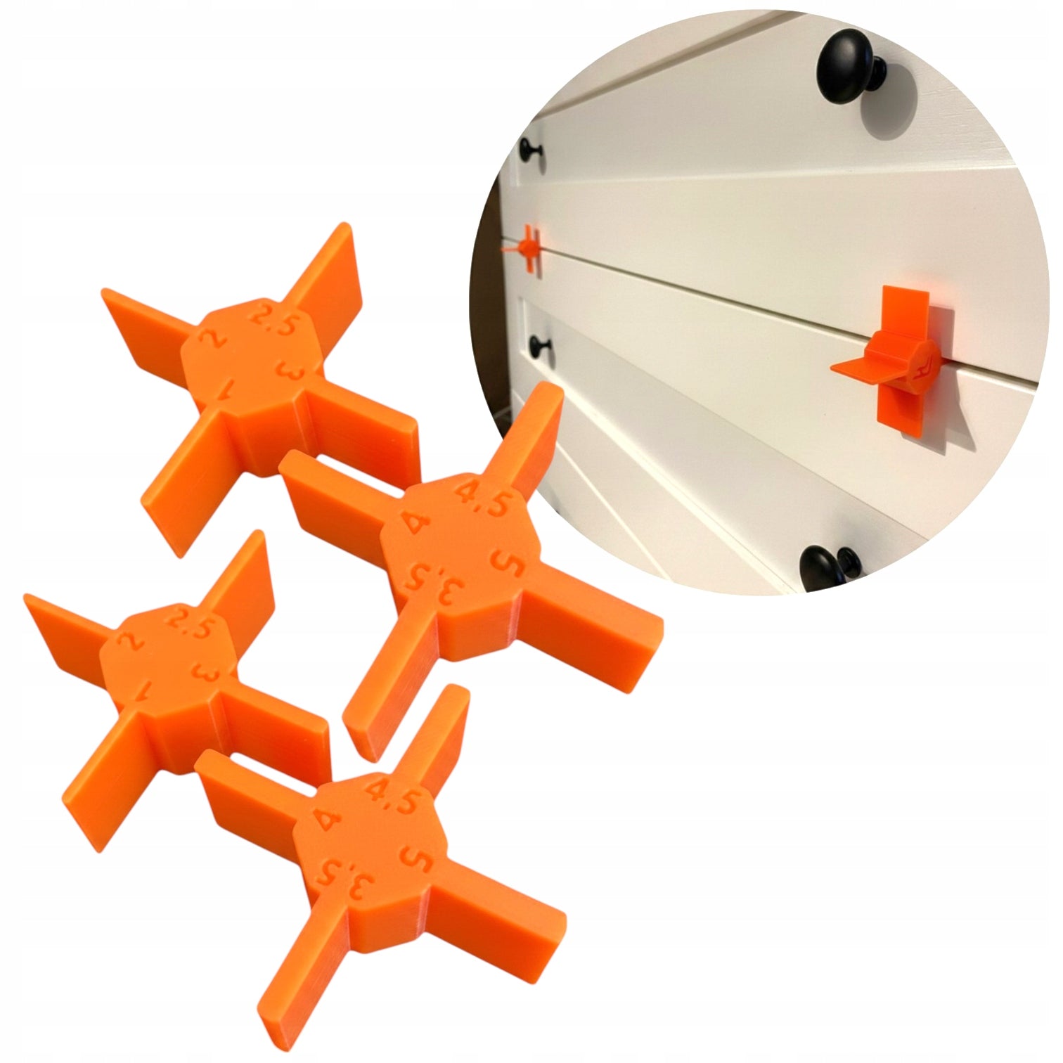 SET OF 4X DISTANCES FOR ADJUSTING THE LEVELING OF MEASURING FURNITURE 1-5mm