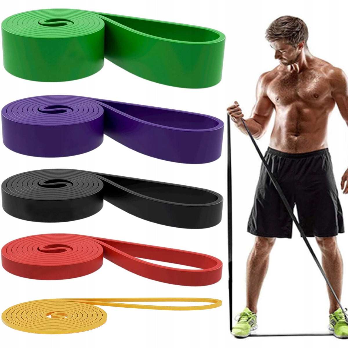 SET OF 5 EXERCISE RUBBER BAND FITNESS RESISTANCE TRAINING RUBBERS Brand no brand