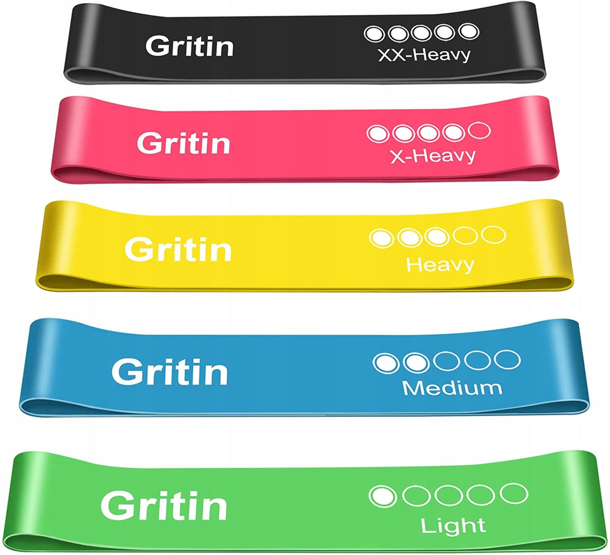 SET OF 5 EXERCISE RUBBER BANDS FITNESS TRAINING
