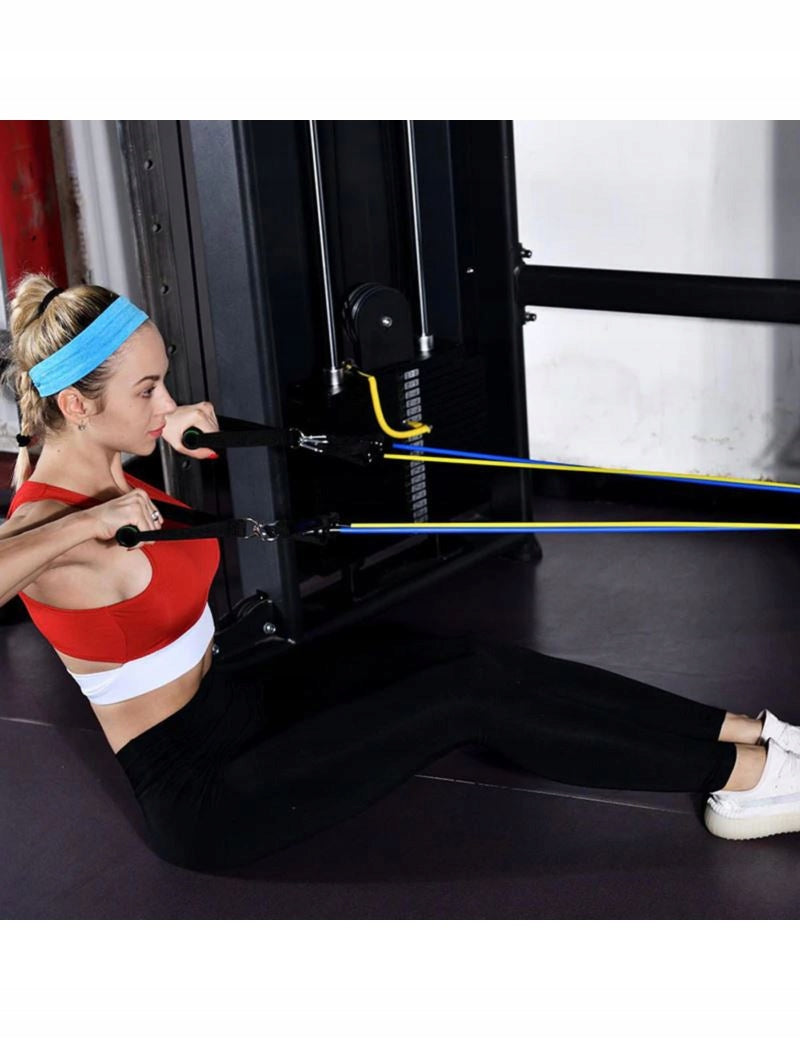 SET OF 5 EXERCISE RUBBER RESISTANCE TRAINING FITNESS CROSSFIT Color multicolor