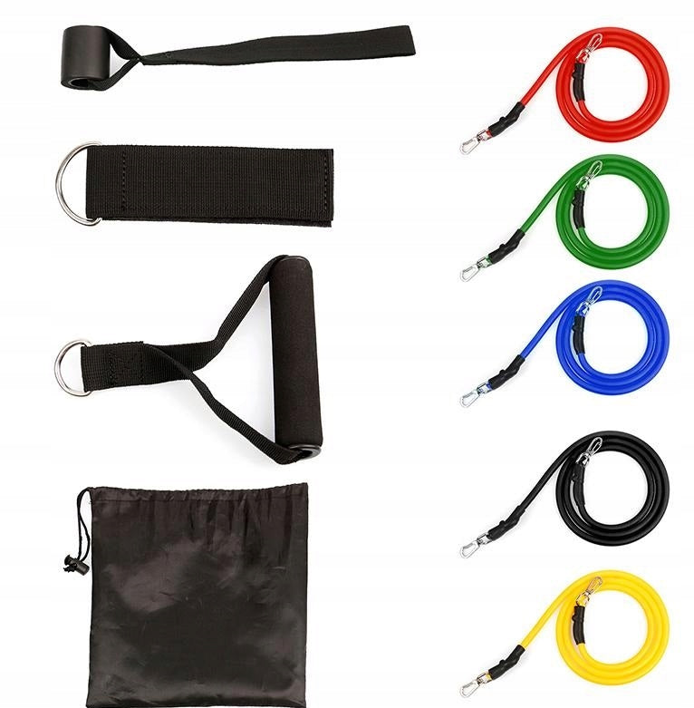 SET OF 5 EXERCISE RUBBER RESISTANCE TRAINING FITNESS CROSSFIT Model 06572