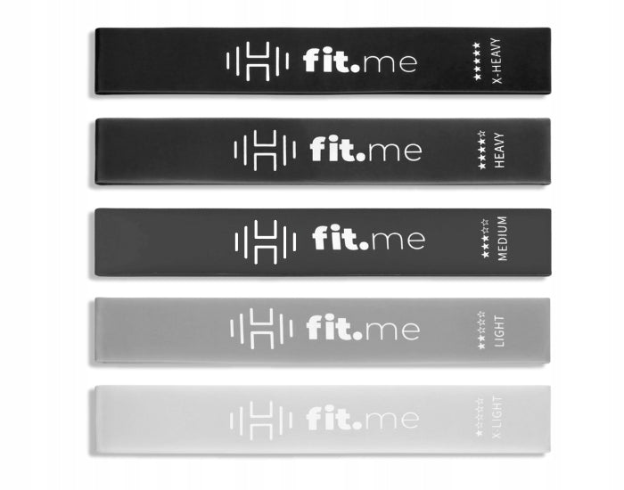 SET OF 5 EXERCISE RUBBERS MINI BAND FIT.ME RESISTANCE BANDS ELASTIC FIVE PCS Color gray