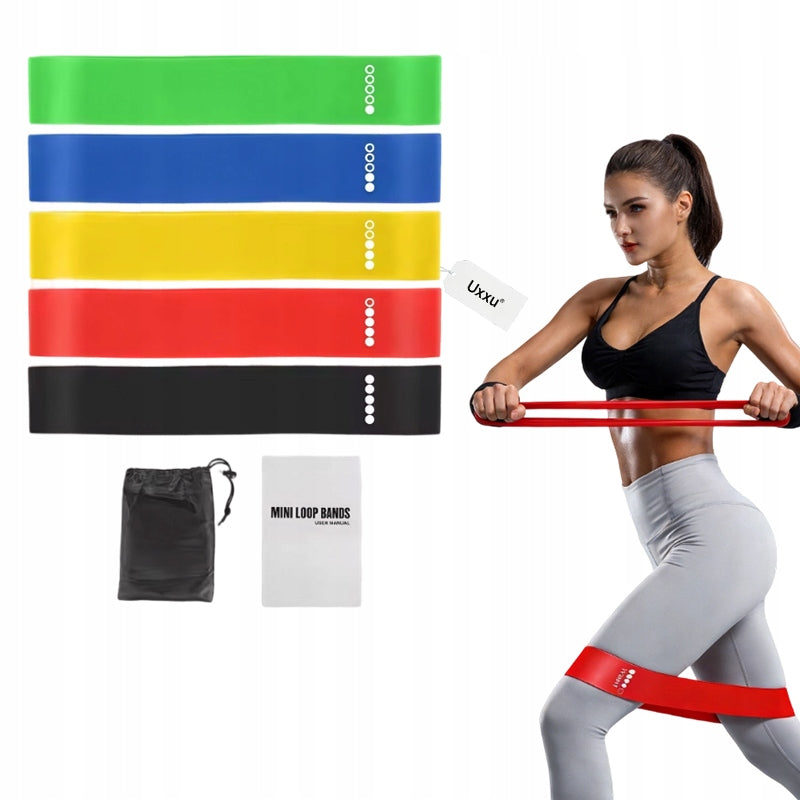 SET OF 5 EXERCISE TAPES, LONG RESISTANCE- Fitness, Rehabilitation Packaging status original