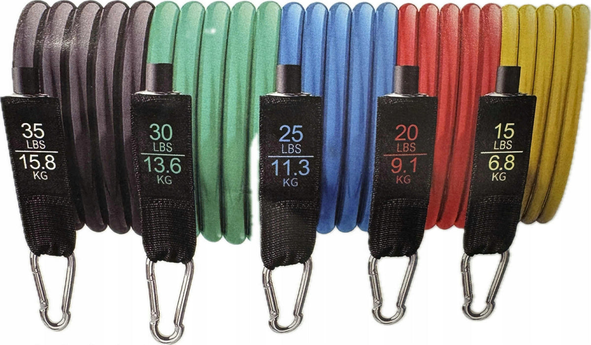 SET OF 5 FITNESS RUBBERS FOR EXERCISE RESISTANCE RUBBER WORKOUT BANDS HIGH QUALITY Packaging status original