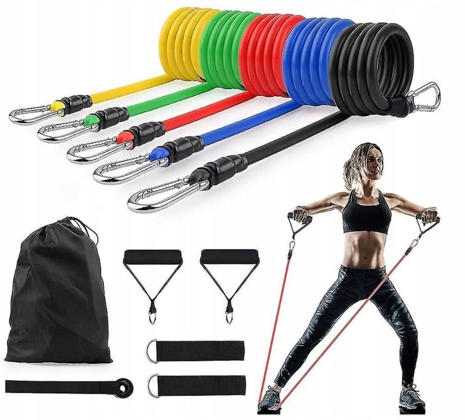 SET OF 5 FITNESS RUBBERS FOR EXERCISE RESISTANCE RUBBER WORKOUT BANDS HIGH QUALITY