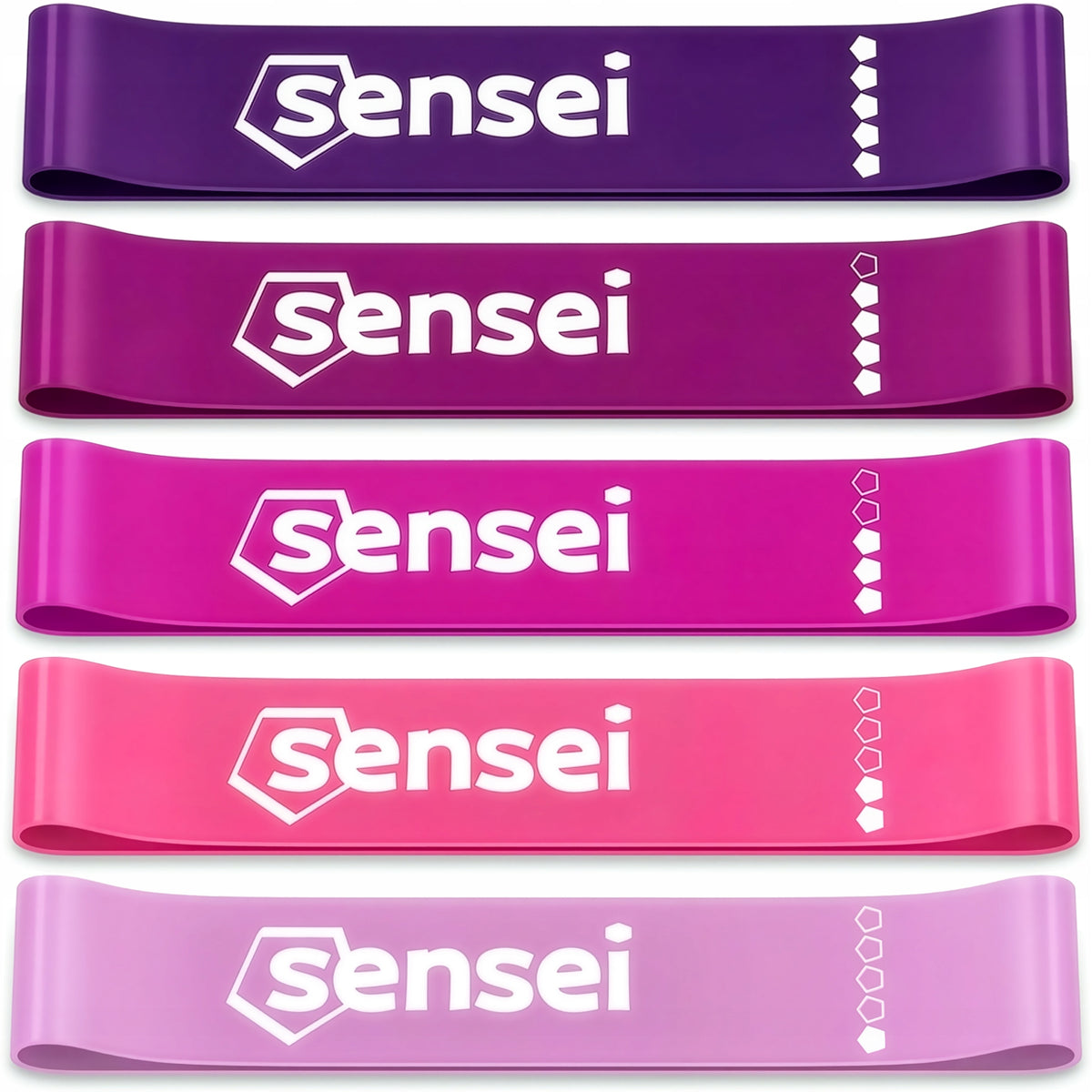 SET OF 5 GUM LADY BAND FOR TRAINING STRETCHING EXERCISES, RESISTANCE BANDS 30 cm