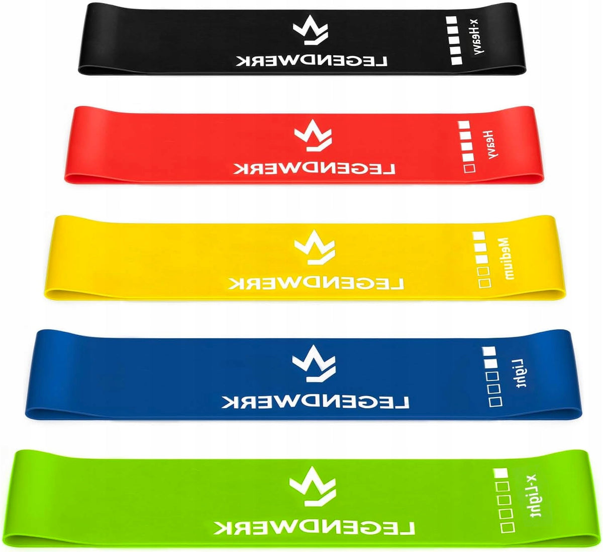 SET OF 5 LATEX HIP RESISTANCE BANDS 50X5 CM FOR STRENGTH TRAINING