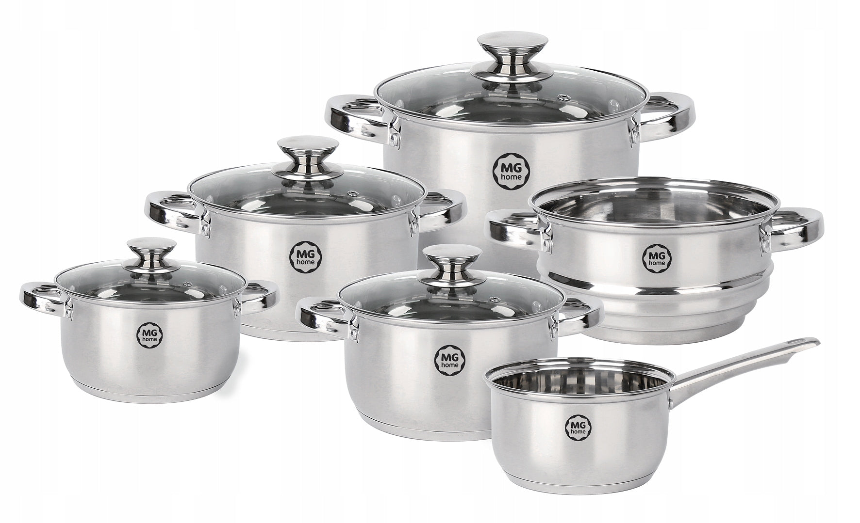 SET OF 5 POTS MG HOME VERSO STEEL SET OF 10 ELEMENTS INOX INDUCTION Manufacturer code VERSO