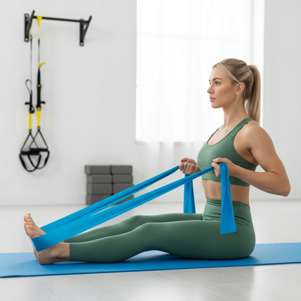 SET OF 5 REHABILITATION EXERCISE RUBBERS FLAT BAND RESISTANCE RUBBER FITNESS Length 200 cm