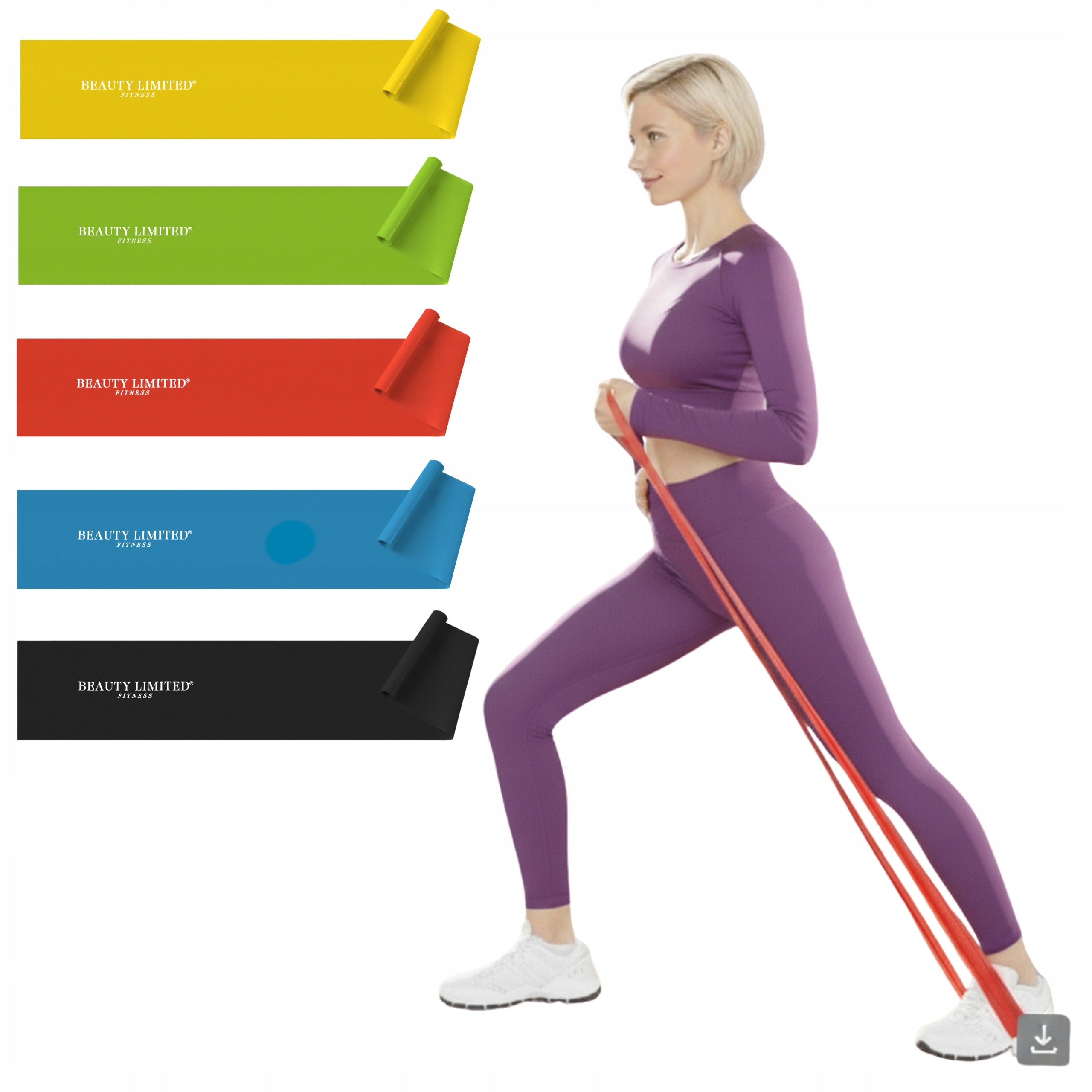 SET OF 5 REHABILITATION EXERCISE RUBBERS FLAT BAND RESISTANCE RUBBER FITNESS