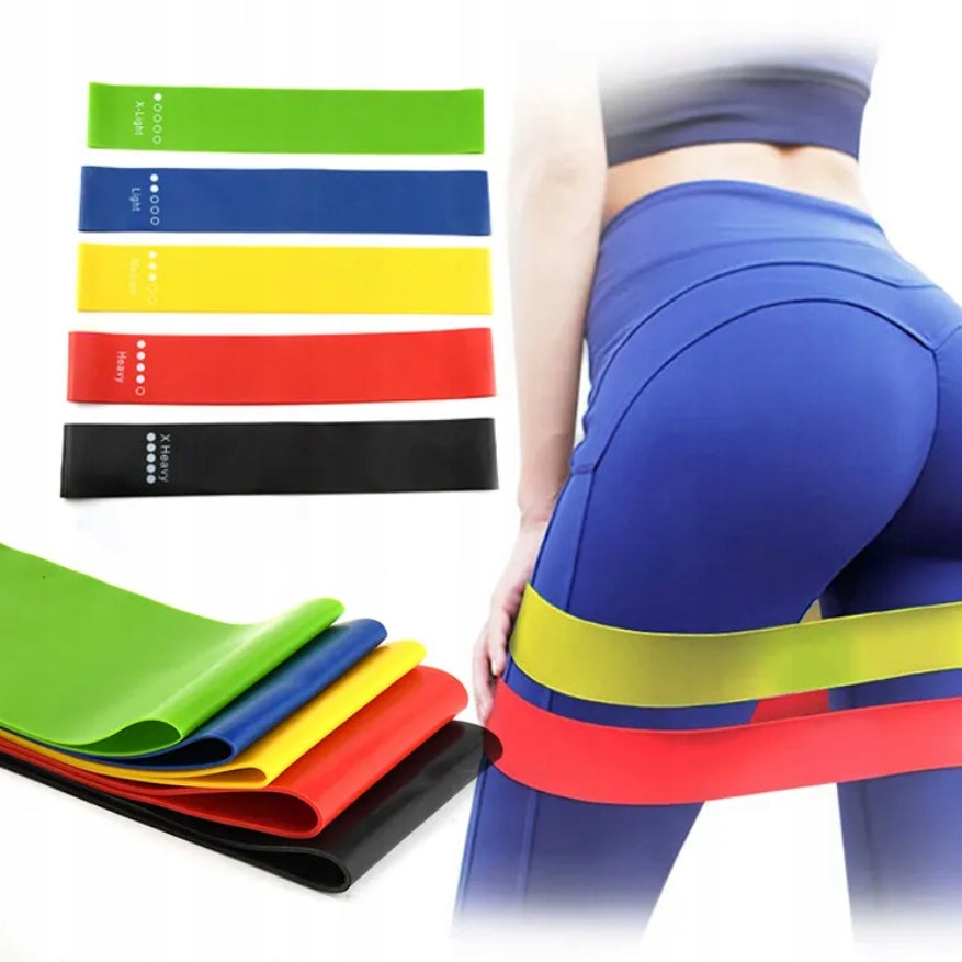 SET OF 5 RESISTANCE BANDS FITNESS MINI FLAT BAND RUBBER FOR TRAINING EXERCISES Manufacturer code TO004