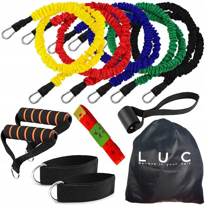 SET OF 5 RESISTANCE BANDS FOR EXERCISE FITNESS EXPANDER
