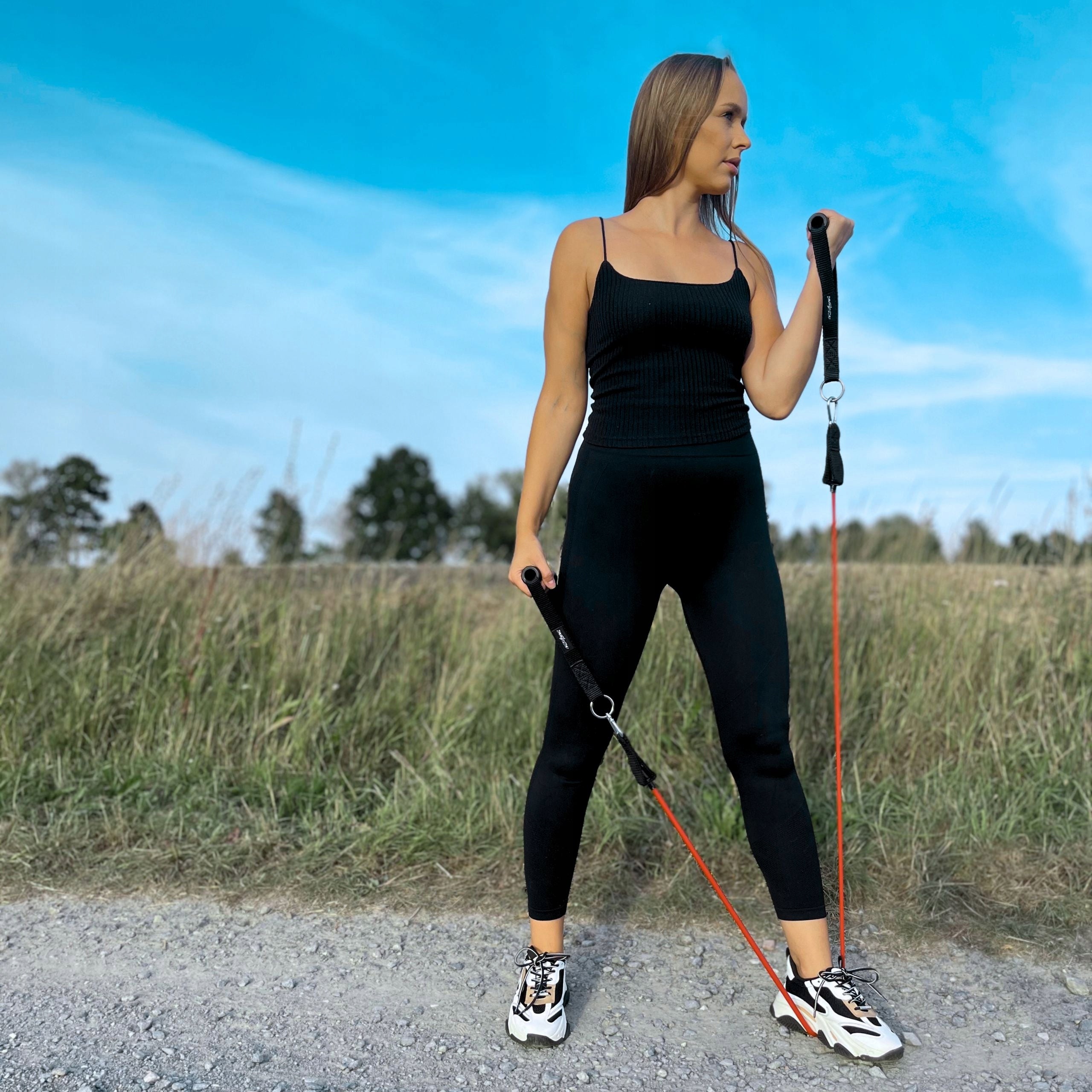 SET OF 5 RESISTANCE BANDS FOR EXERCISE WORKOUT BANDS FITNESS HIGH QUALITY RUBBER Length 120 cm