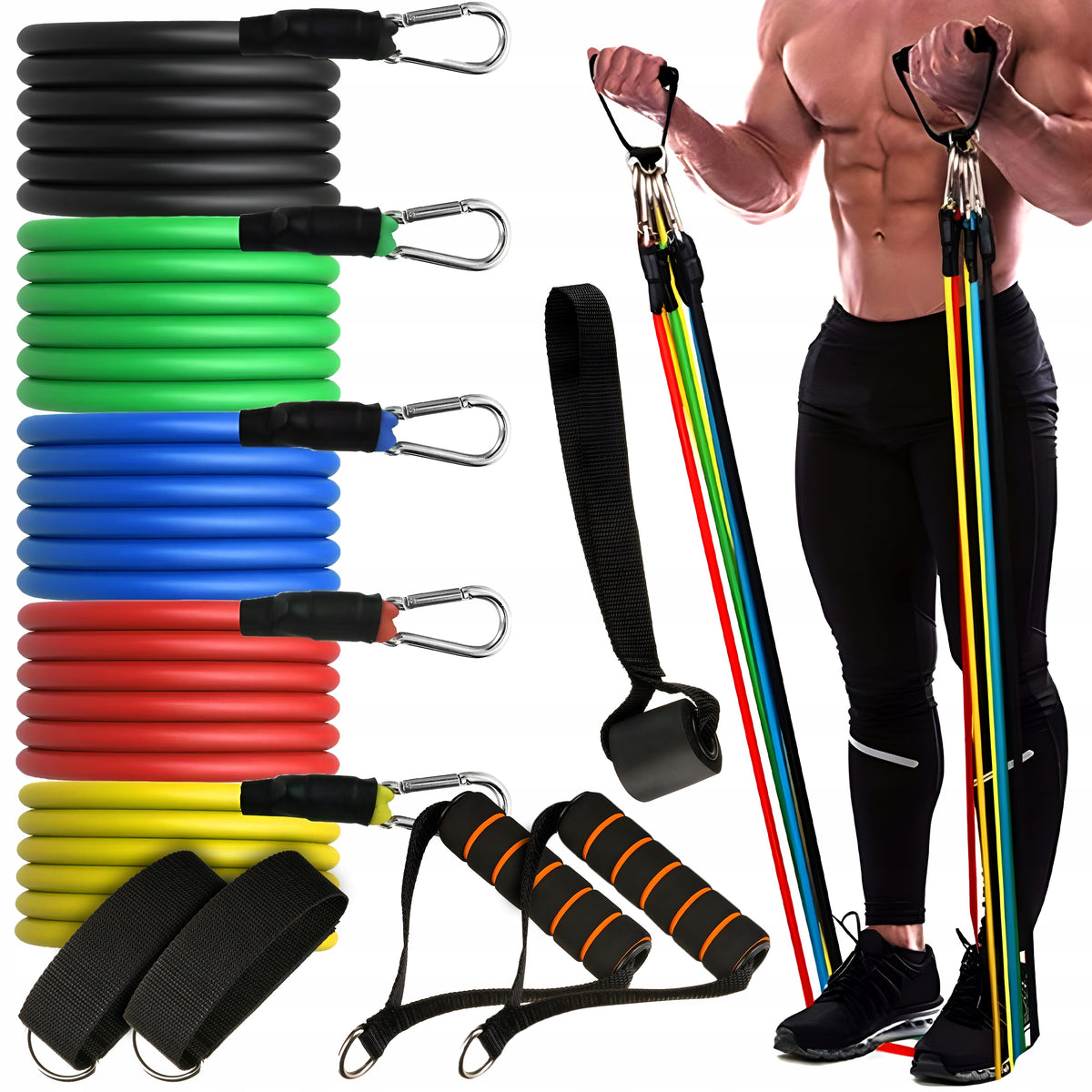 SET OF 5 RESISTANCE BANDS FOR EXERCISE