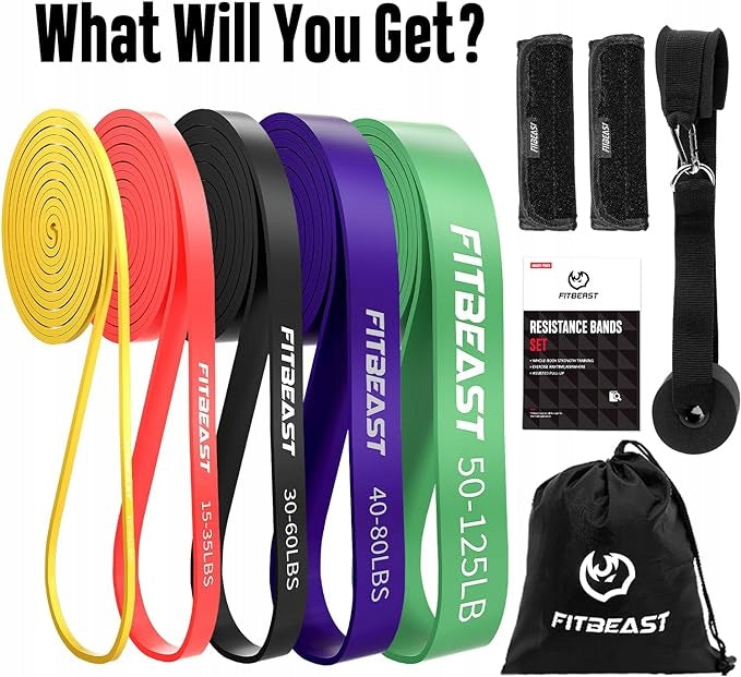 SET OF 5 RESISTANCE BANDS FOR EXERCISES FITBEAST FOR MEN AND WOMEN Manufacturer code 0631384267644