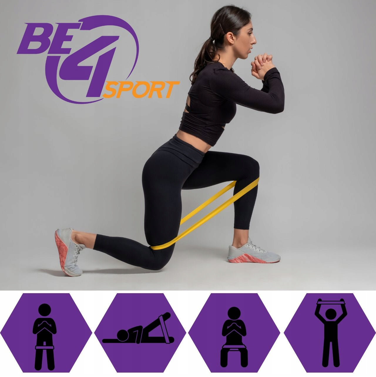 SET OF 5 RESISTANCE BANDS FOR STRETCHING EXERCISES MINI BAND 1-20 kg Brand Be4Sport