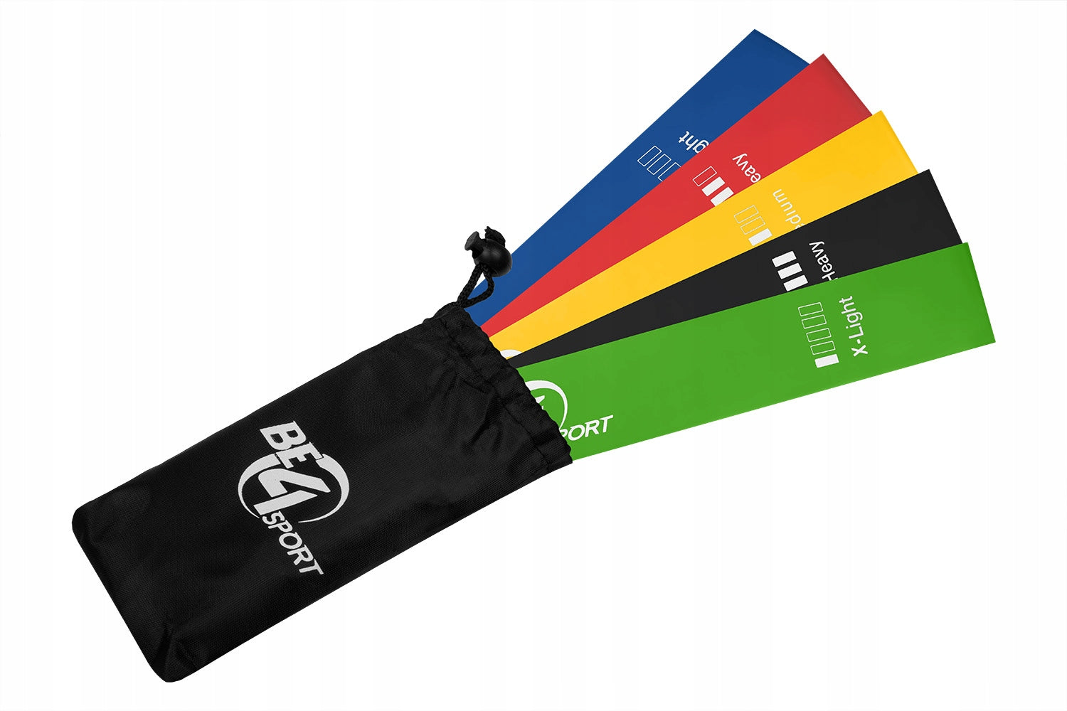 SET OF 5 RESISTANCE BANDS FOR STRETCHING EXERCISES MINI BAND 1-20 kg Width 50 mm