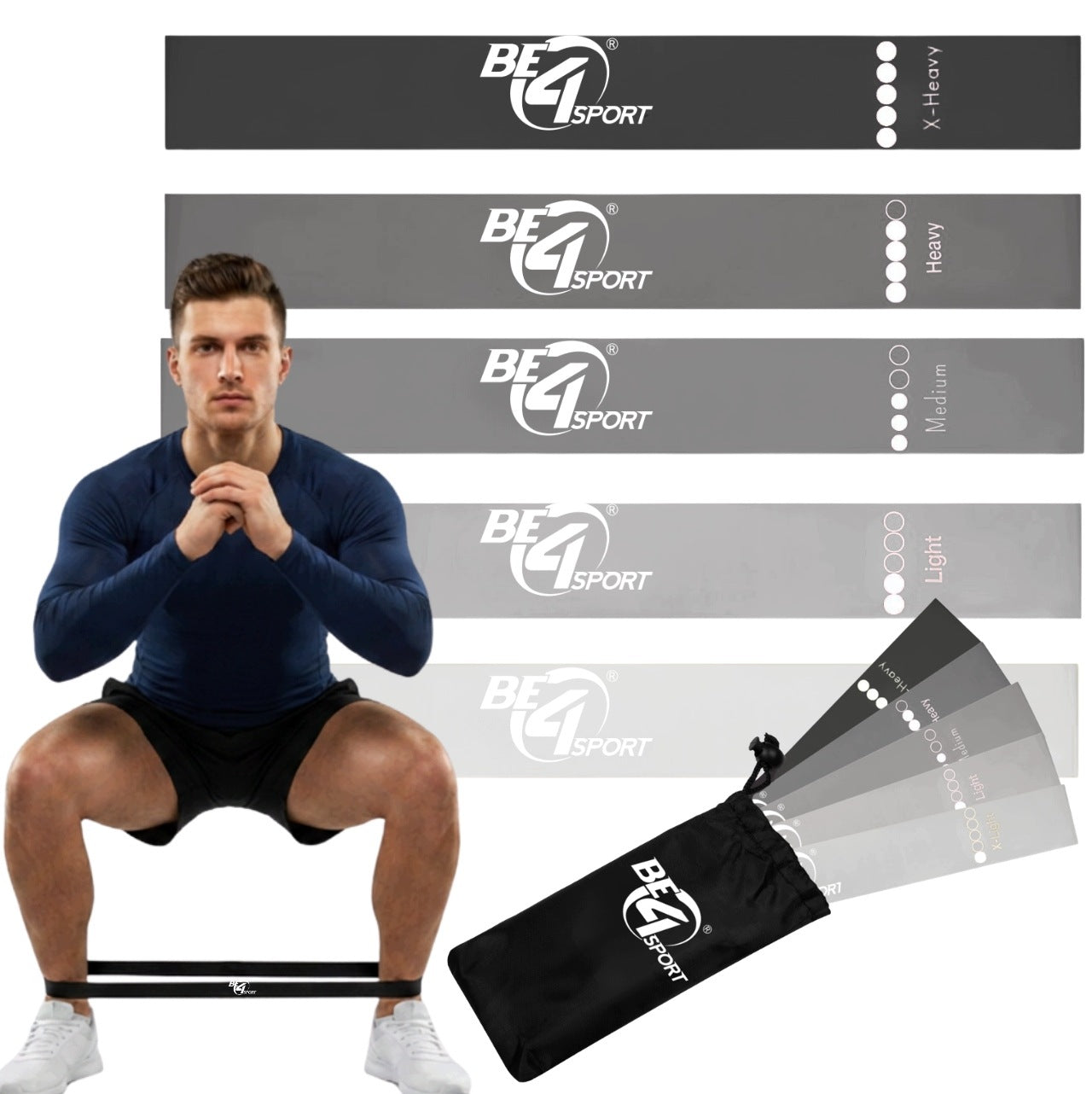 SET OF 5 RESISTANCE BANDS FOR STRETCHING EXERCISES MINI BAND 1-20 kg