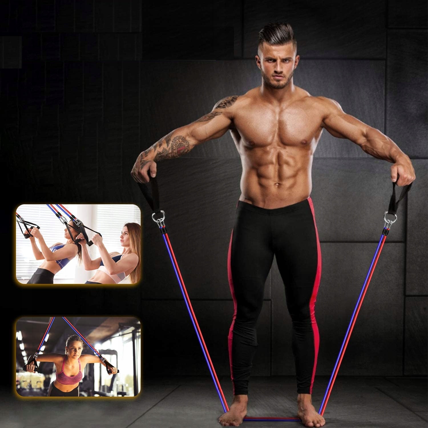 SET OF 5 RESISTANCE BANDS FOR TRAINING EXERCISES Length 120 cm