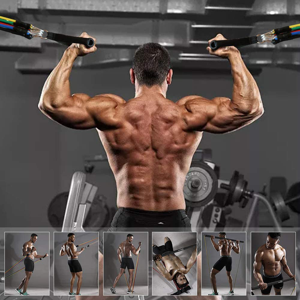 SET OF 5 RESISTANCE BANDS FOR TRAINING EXERCISES Width 10 mm