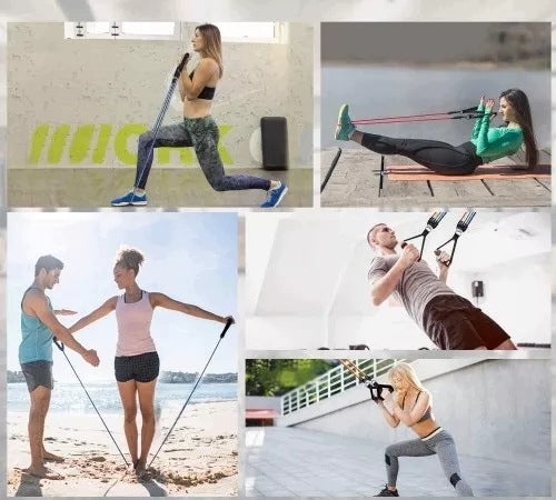 SET OF 5 RESISTANCE RUBBERS FOR EXERCISING fitness rubber UP TO 50 ExerciseS HIGH QUALITY Packaging status original