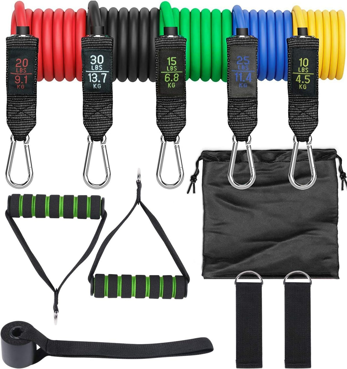SET OF 5 RESISTANCE RUBBERS FOR EXERCISING fitness rubber