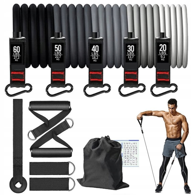 SET OF 5 RESISTANCE RUBBERS FOR FITNESS BANDS UP TO 90kg HIGH QUALITY