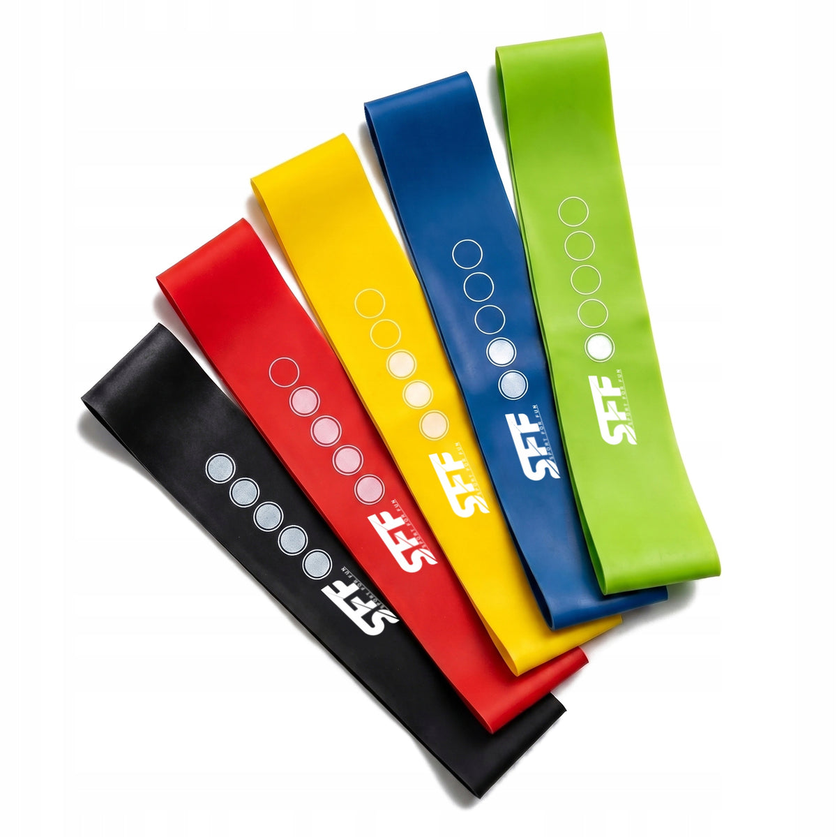 SET OF 5 RESISTANCE RUBBERS FOR POWER BAND EXERCISES Manufacturer code 5 gum powerband