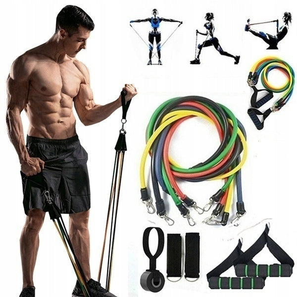 SET OF 5 RESISTANCE RUBBERS .:STRONG LATEX:. FOR EXERCISES WITH HOOK HANDLES