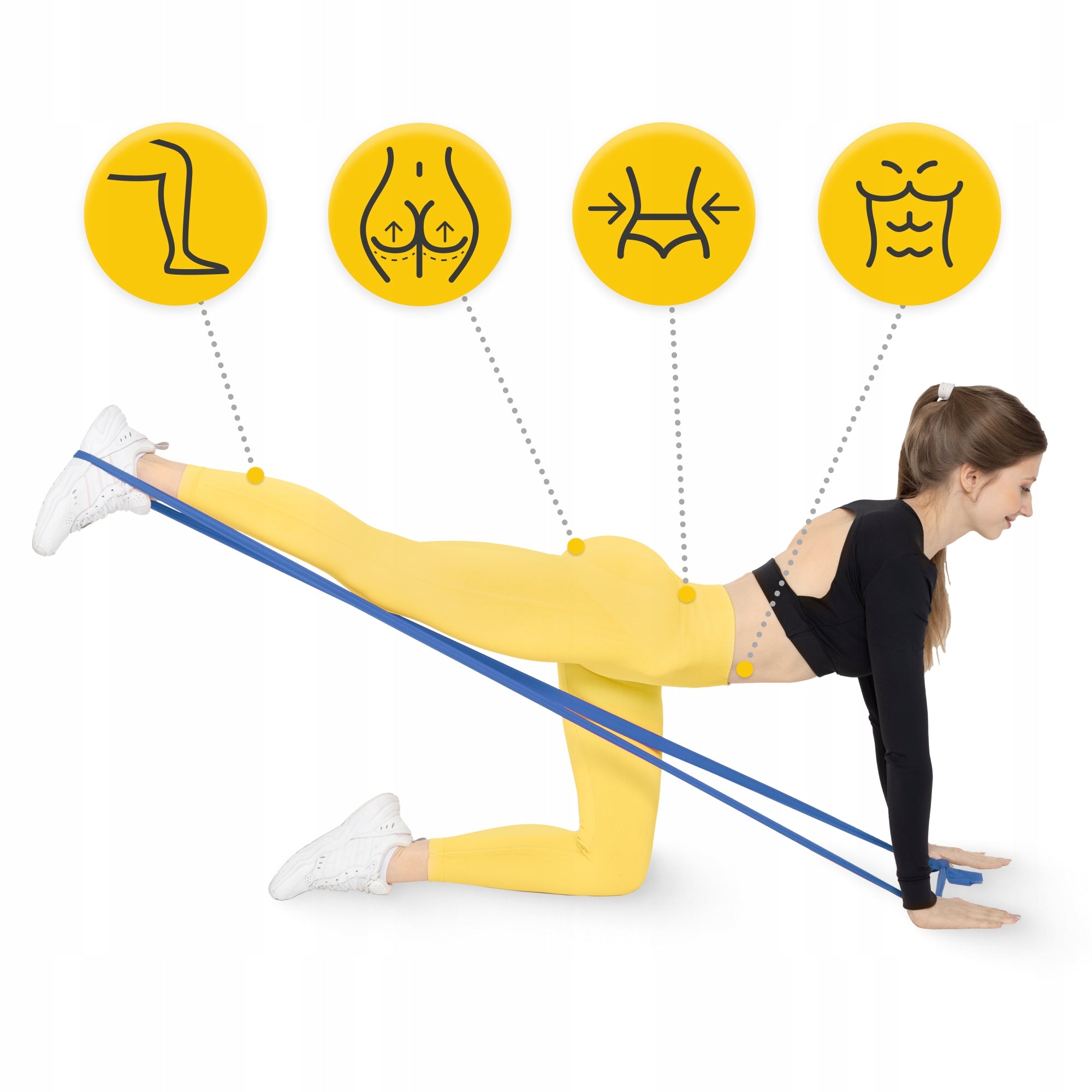 SET OF 5 RUBBER BANDS FOR TRAINING REHABILITATION FITNESS FLAT BAND 2M Color multicolor