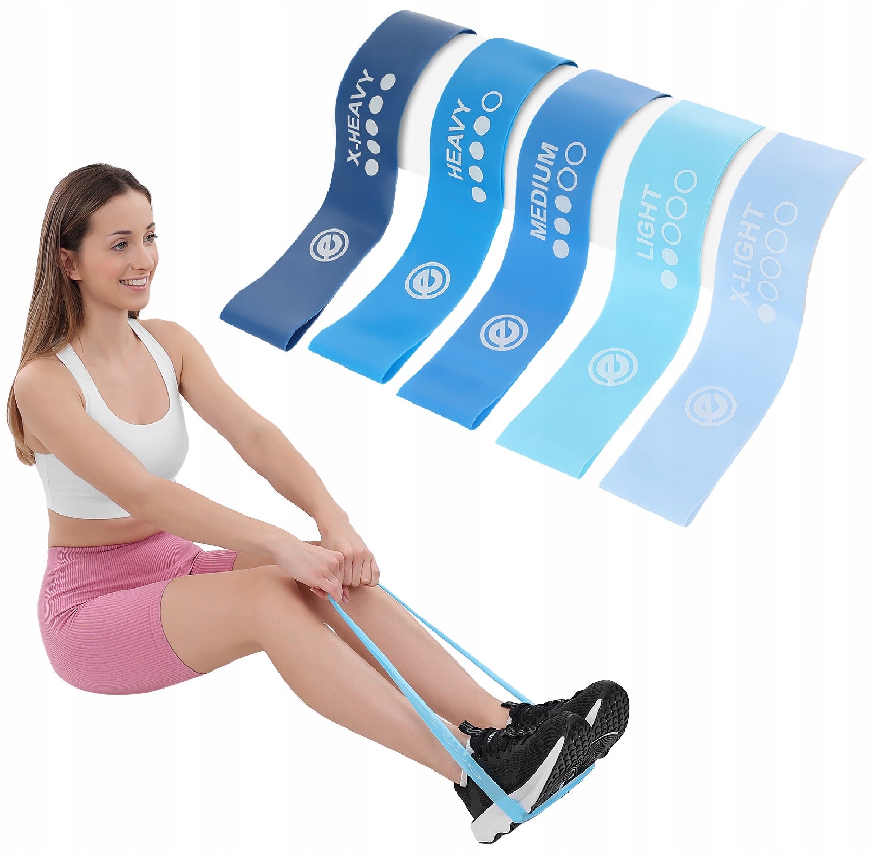 SET OF 5 RUBBER BANDS TPE MINT BAND FITNESS REHABILITATION EXERCISE TAPE