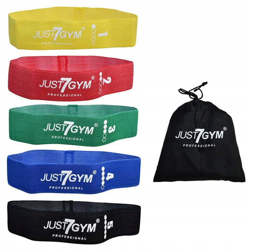 SET OF 5 RUBBER MINI BAND MATERIAL FITNESS BANDS