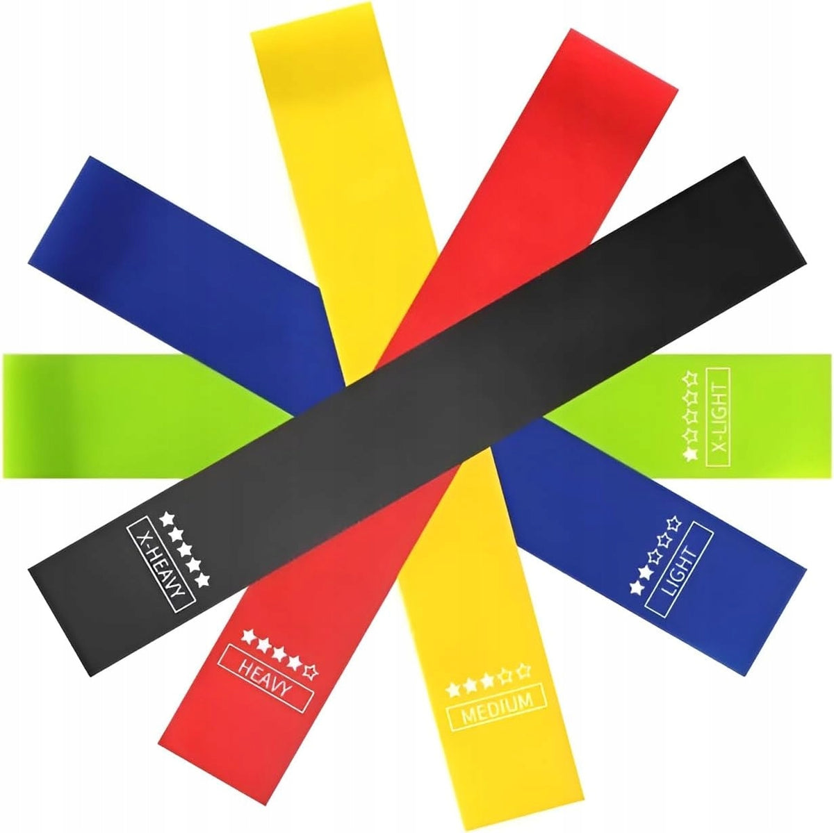 SET OF 5 RUBBER RESISTANCE BANDS MINI BAND FOR STRETCHING TRAINING EXERCISES STRONG Packaging status original