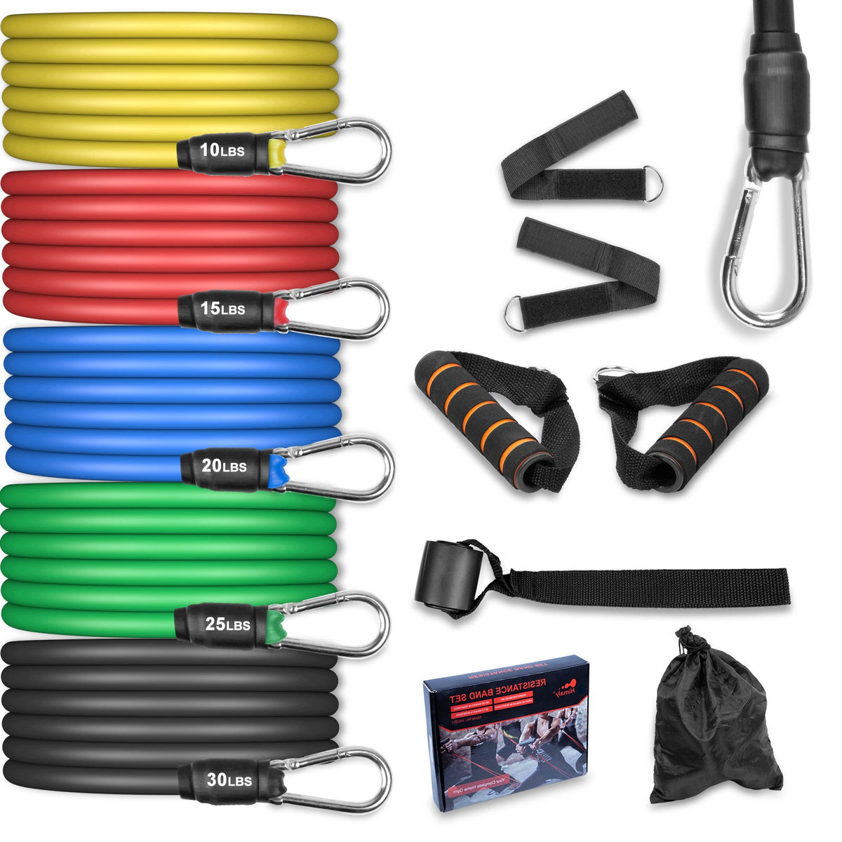 SET OF 5 RUBBERS FOR EXERCISE REHABILITATION TRAINING Himaly STRETCHING EXERCISES