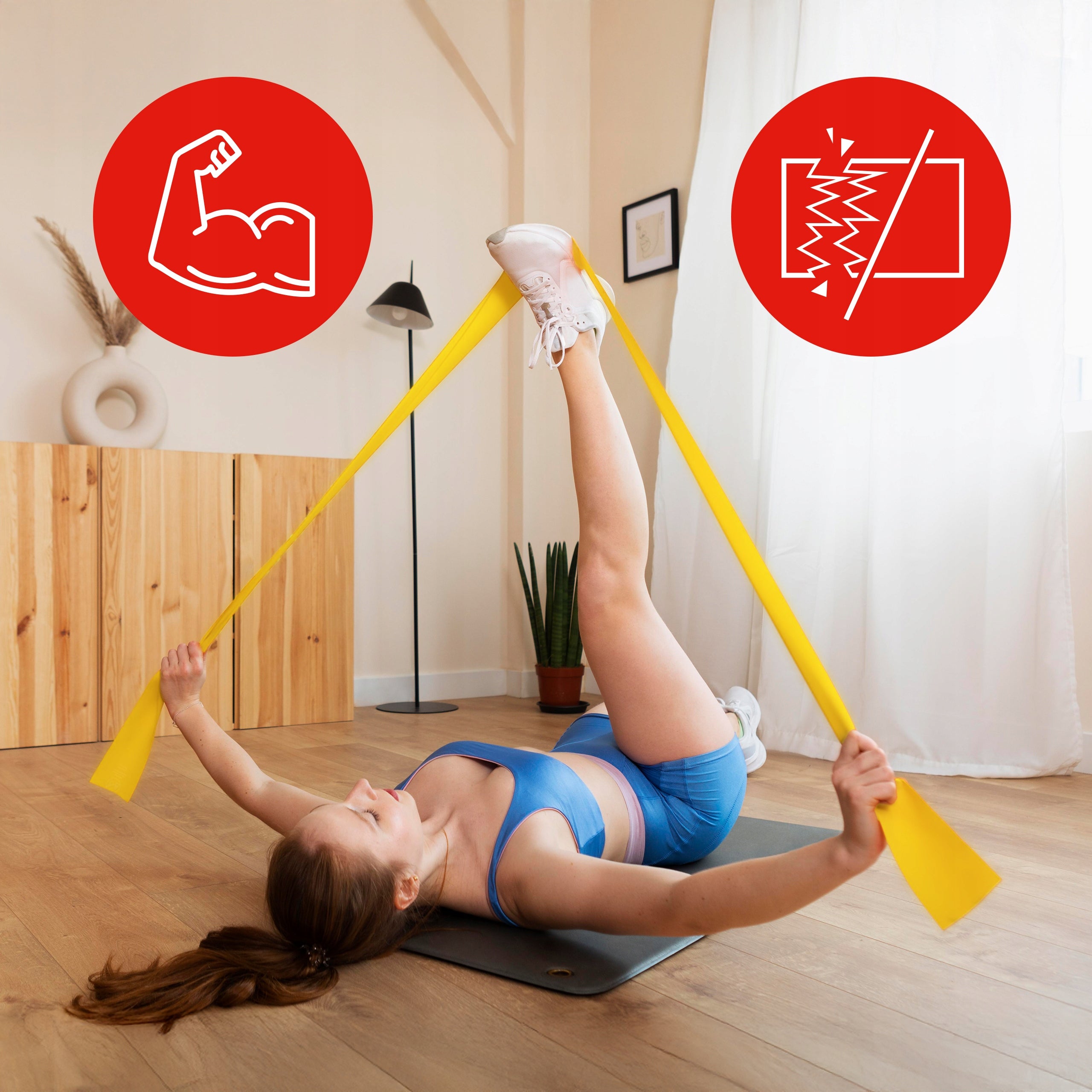 SET OF 5 RUBBERS FOR STRETCHING TRAINING REHABILITATION RESISTANCE BANDS Brand REVOGYM