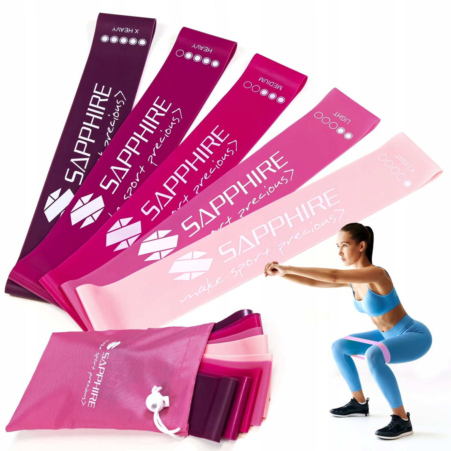 SET OF 5 Resistance Rubbers Rehabilitation Exercise Tapes MINI BAND Training
