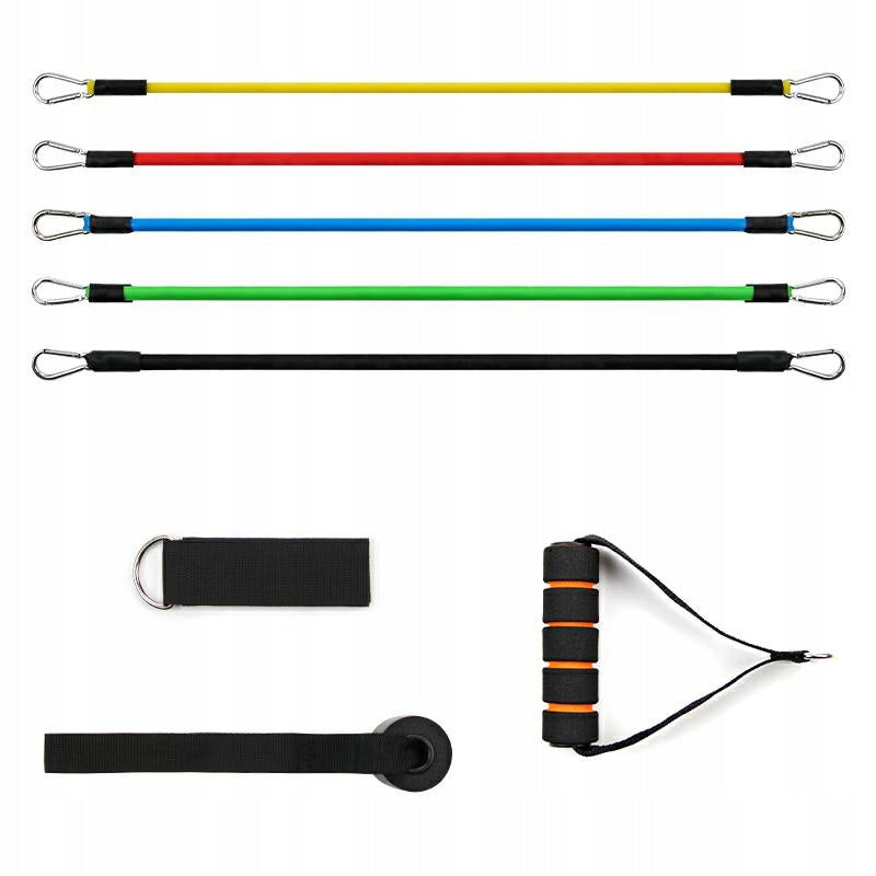 SET OF 5 TPE WORKOUT RESISTANCE RUBBERS FOR EXERCISE WITH HOOK HANDLES Brand mediTRADE24