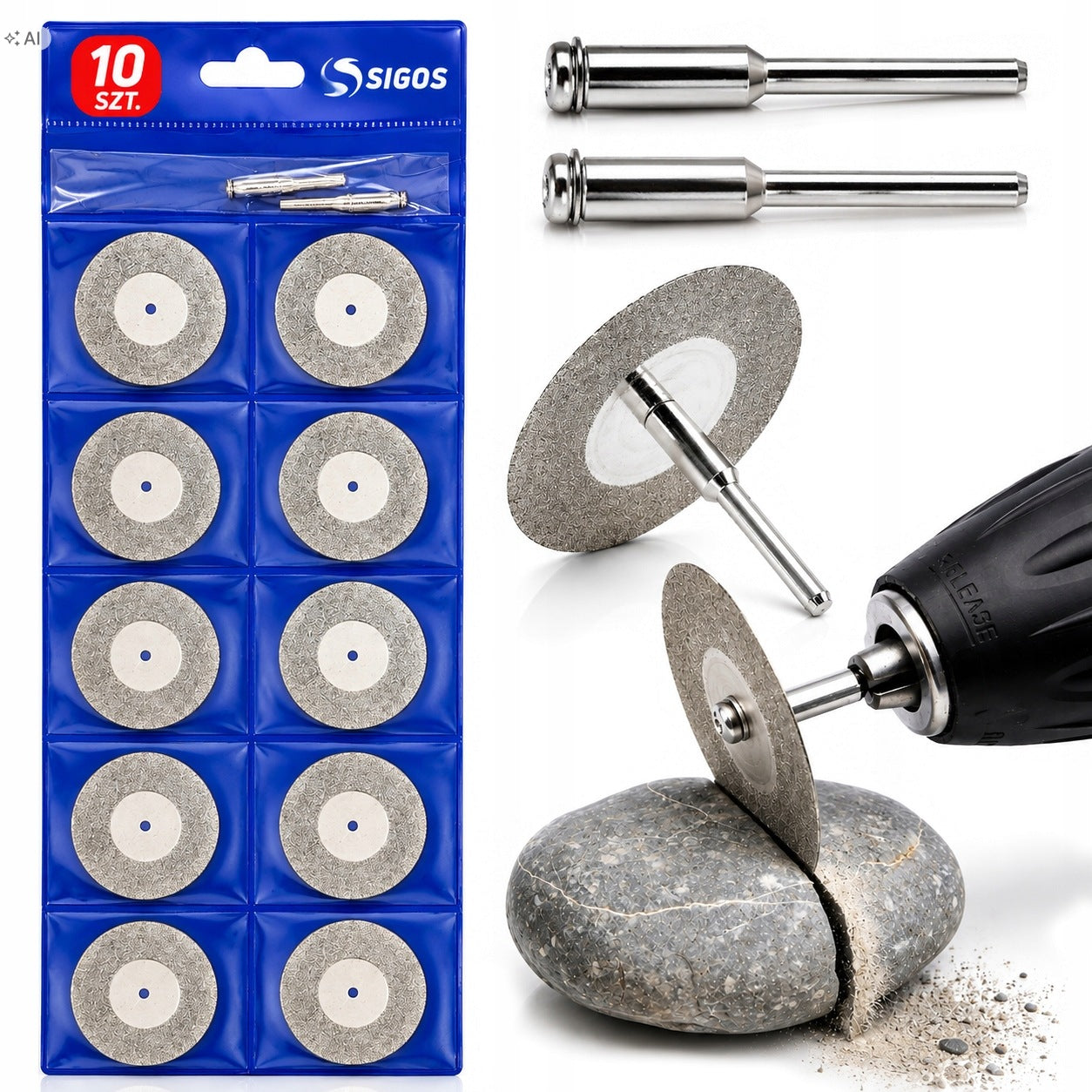 SET OF 50 MM MINI DIAMOND DISCS FOR CUTTING AND GRINDING PRO