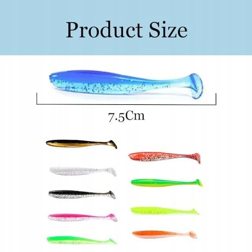 SET OF 50PCS RUBBER FISH ZANDER FISHING LURES 7 5CM for Home Manufacturer code Bez marki