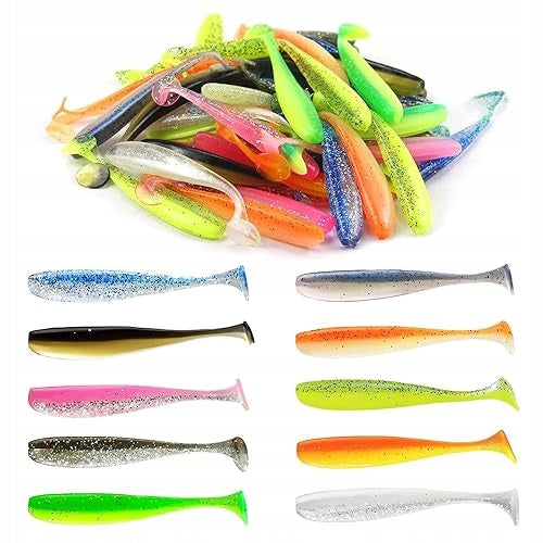 SET OF 50PCS RUBBER FISH ZANDER FISHING LURES 7 5CM for Home