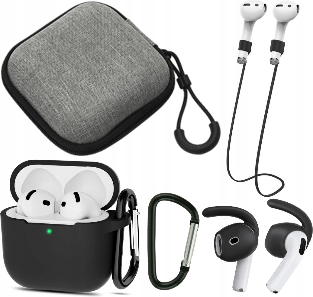 SET OF 5IN1 CASE HOOK CABLE OVERLAY CASE FOR AIRPODS 4 QUALITY