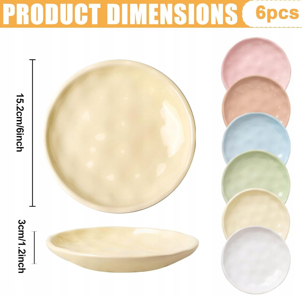 SET OF 6 CERAMIC BOWLS FOR CATS Ø 15,2 CM FLAT ERGONOMIC Brand AG