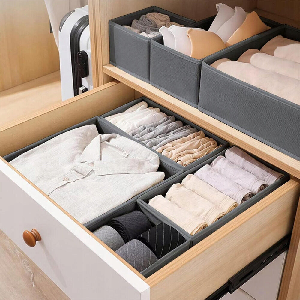 SET OF 6 COMPARTMENT ORGANIZERS FOR CLOTHES DRAWER CLOSET UNDERWEAR Number of pieces 6 pcs