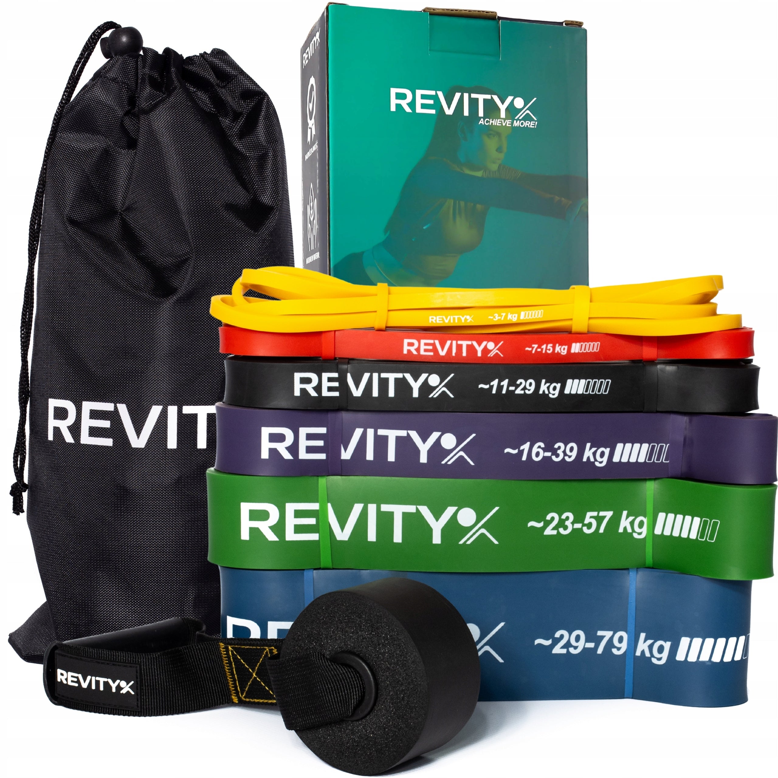 SET OF 6 EXERCISE RUBBERS POWER BAND HIGH RESISTANCE FOR LATEX PULL-UPS Packaging status original