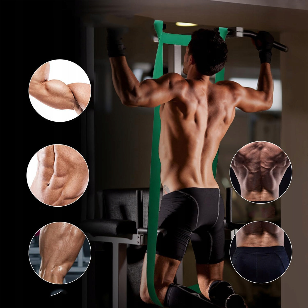 SET OF 6 EXERCISE RUBBERS POWER BAND STRONG RESISTANCE RUBBER FOR FITNESS TRAINING Width 5 mm