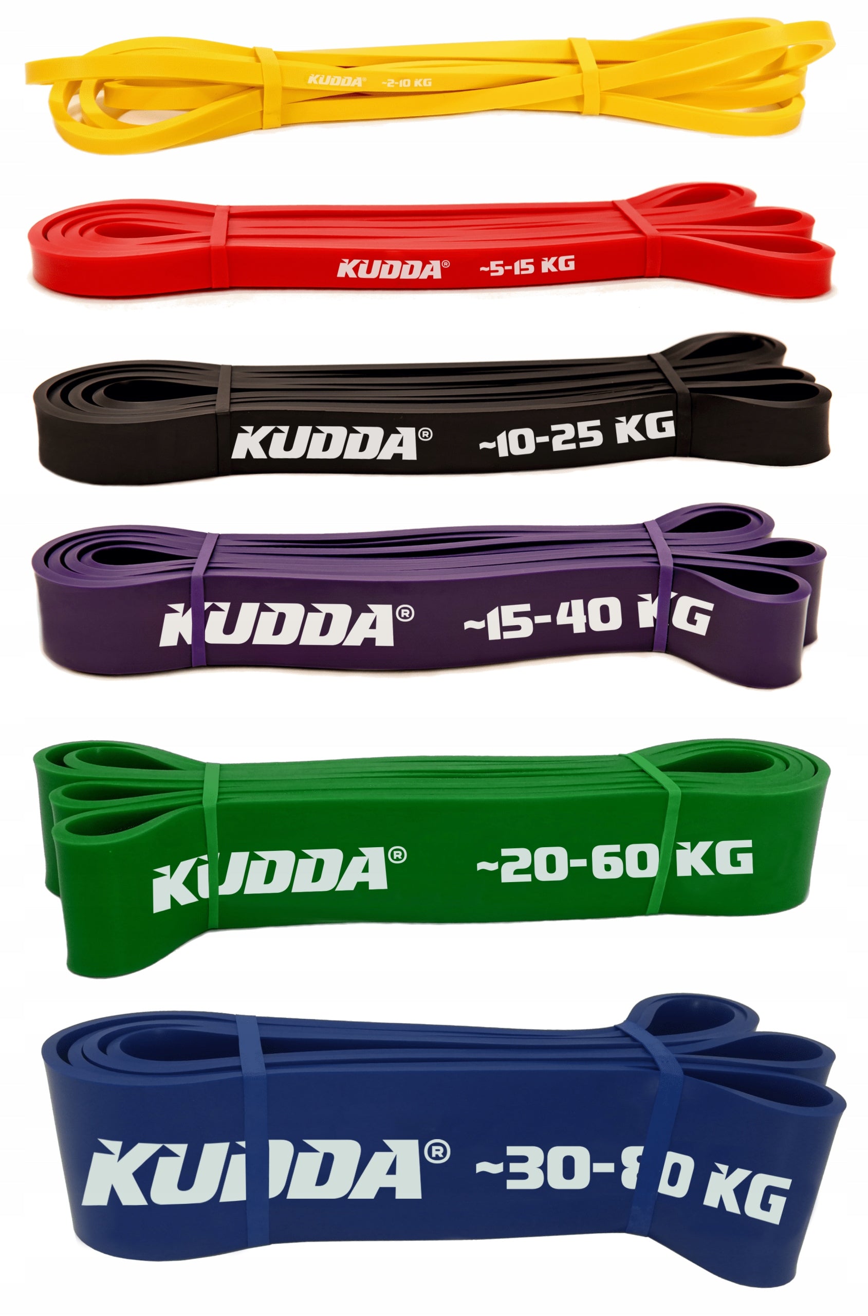 SET OF 6 EXERCISE RUBBERS POWER BAND fitness resistance rubberS HIGH QUALITY KUDDA Manufacturer code 8274624973312